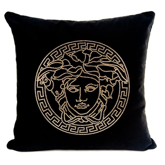 Versace Collection Other - Versace Medusa Gold Studded Velvet Throw Pillow Versace Collection Other - Versace Medusa Gold Studded Velvet Throw Pillow